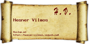 Hesner Vilmos névjegykártya
